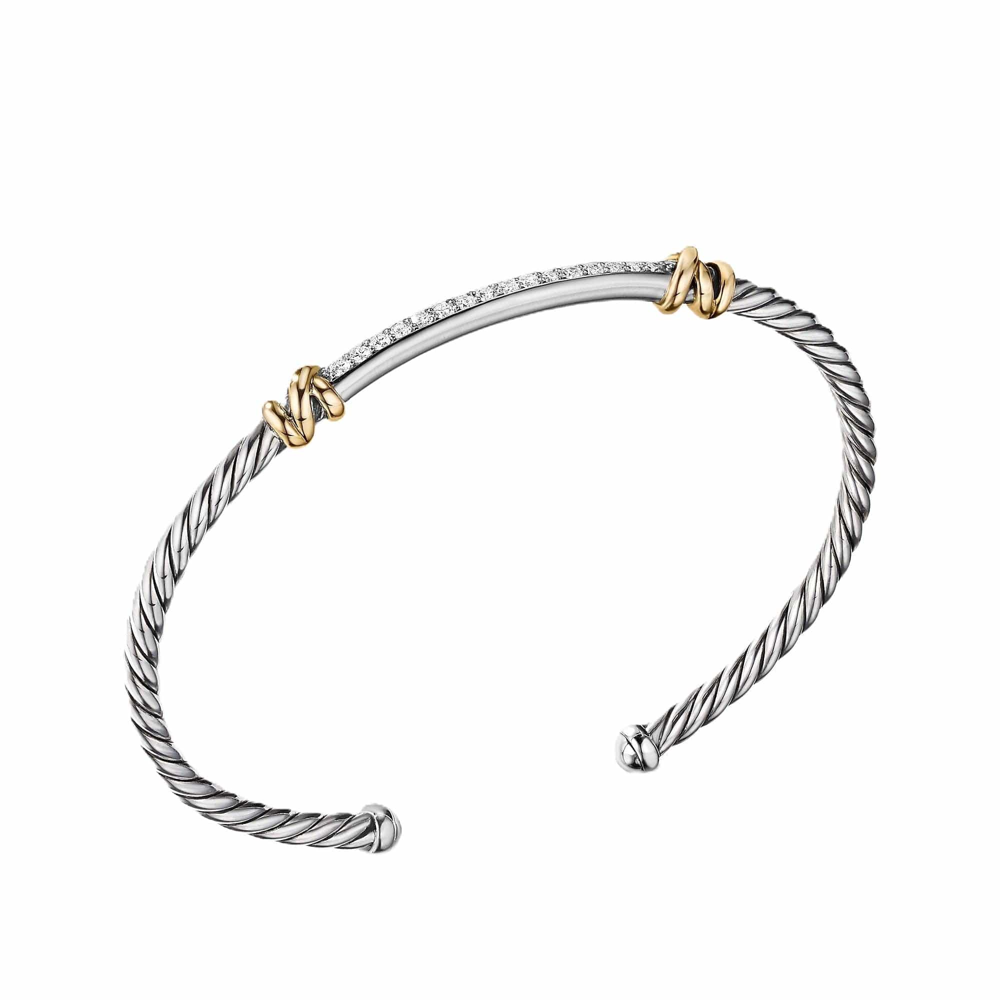 Petite Helena Two Station Wrap Bracelet with 18K Yellow Gold with Diamonds