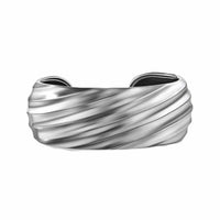 Cable Edge Cuff Bracelet in Recycled Sterling Silver