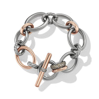 DY Mercer™ Melange Bracelet in Sterling Silver with 18K Rose Gold and Pavé Cognac Diamonds