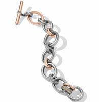 DY Mercer™ Melange Bracelet in Sterling Silver with 18K Rose Gold and Pavé Cognac Diamonds