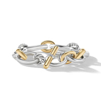 DY Mercer™ Bracelet in Sterling Silver with 18K Yellow Gold and Pavé Diamonds