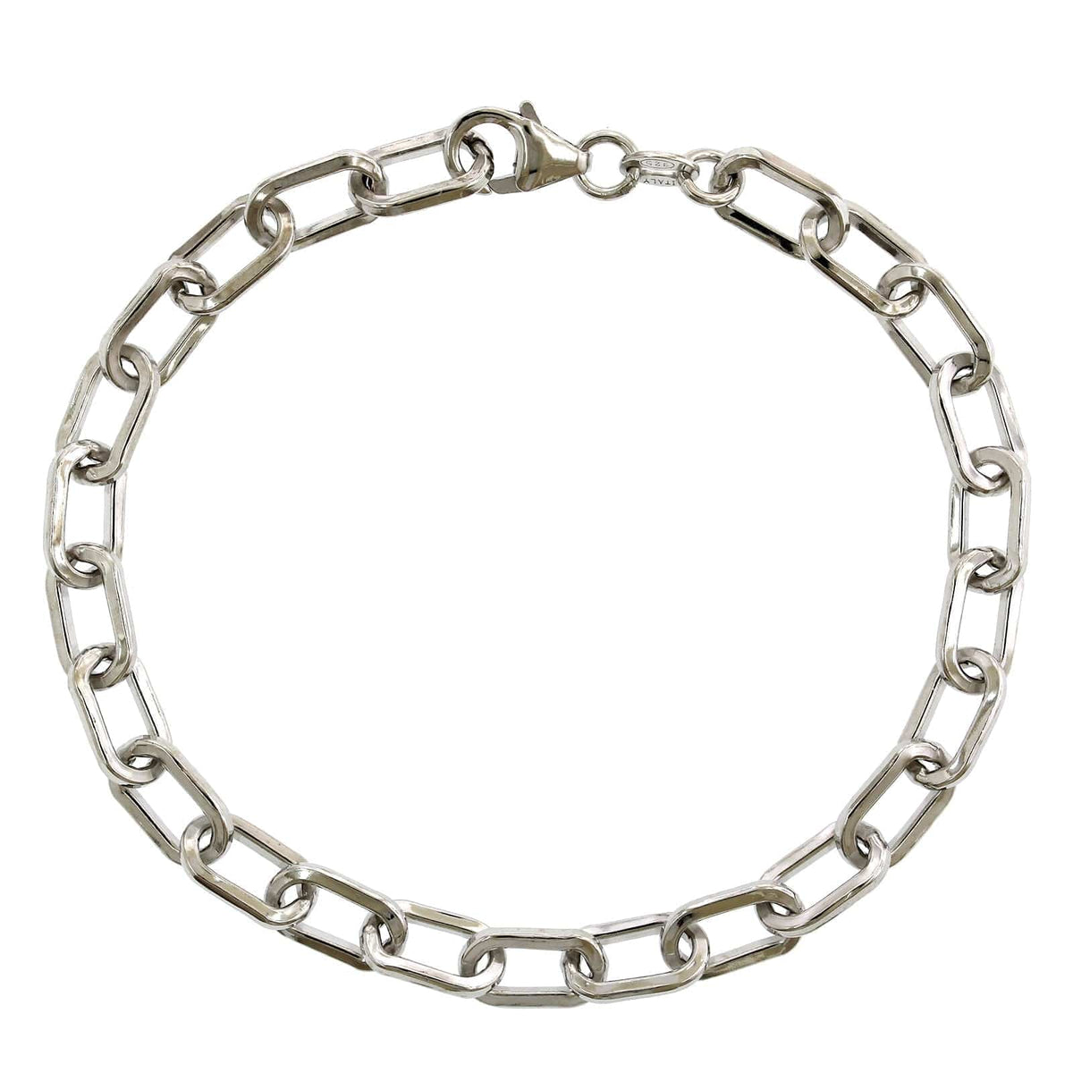 Sterling Silver Squared Paperclip Bracelet