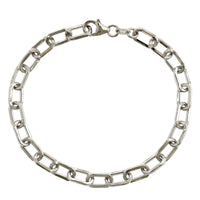 Sterling Silver Squared Paperclip Bracelet