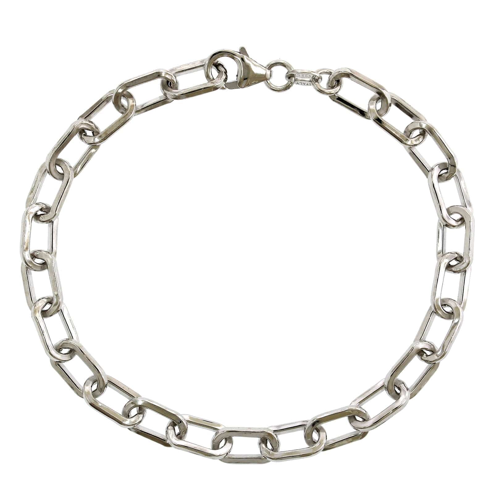 Sterling Silver Squared Paperclip Bracelet