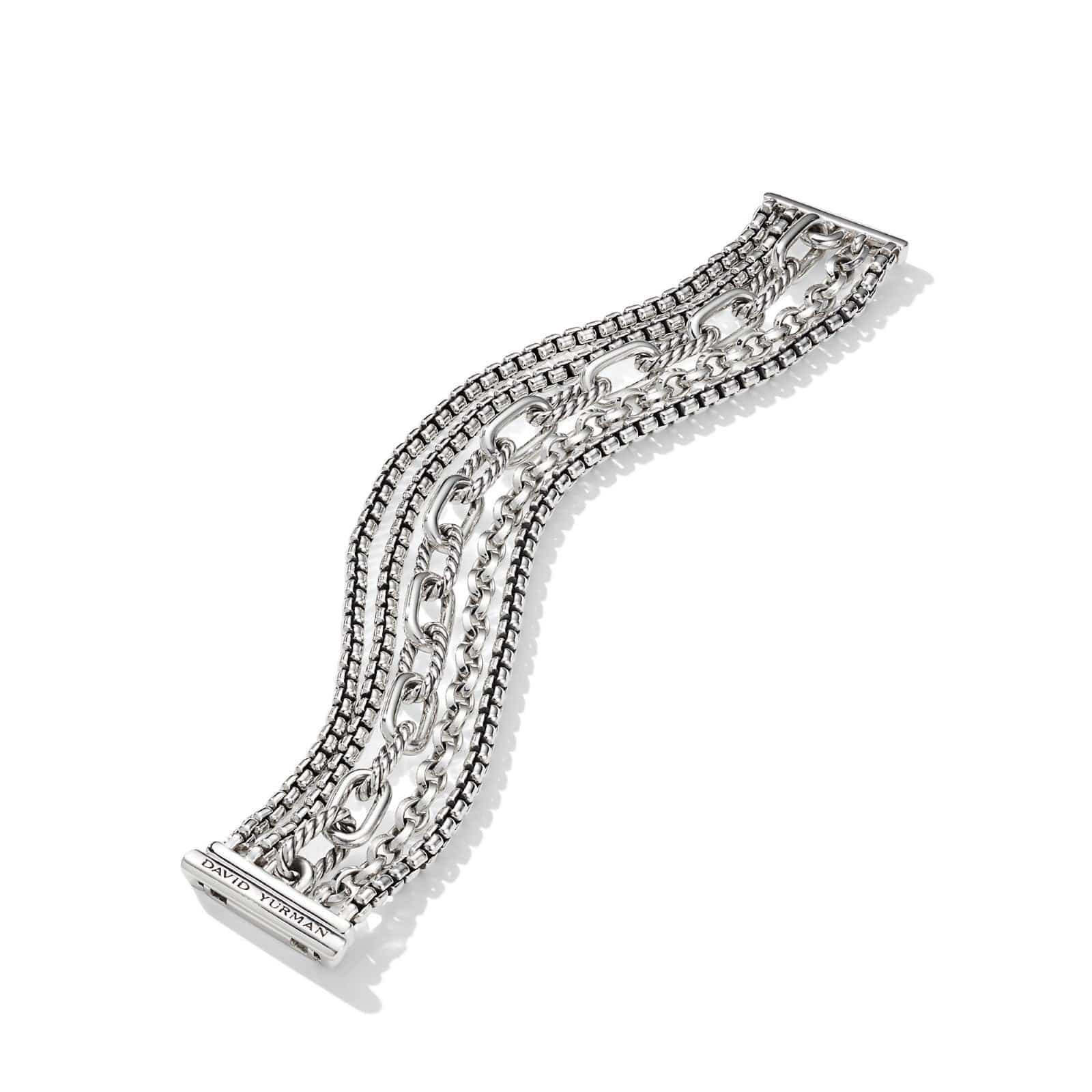 Multi Row Chain Bracelet in Sterling Silver, 29mm