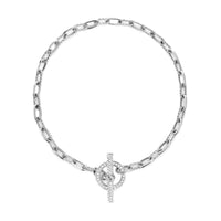 DY Madison® Pavé Toggle Chain Bracelet Sterling Silver with Diamonds, 3mm