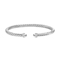 Cablespira® Flex Bracelet Sterling Silver with Diamonds, 4mm