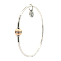 14K Yellow Gold and Sterling Silver Single Diamond Bead Cape Cod Bracelet