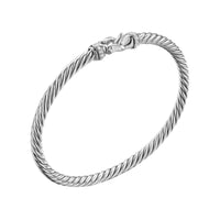 Cable Flex Buckle Bracelet Sterling Silver with Diamonds, 4mm