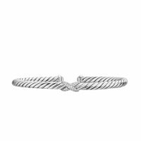 Cable Flex X Station Bracelet Sterling Silver with Diamonds, 4mm