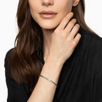 Cable Flex X Station Bracelet Sterling Silver with Diamonds, 4mm