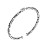 Cable Flex X Station Bracelet Sterling Silver with Diamonds, 4mm