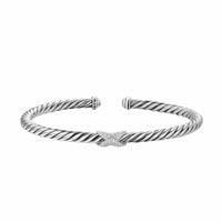 Cable Flex X Station Bracelet Sterling Silver with Diamonds, 4mm