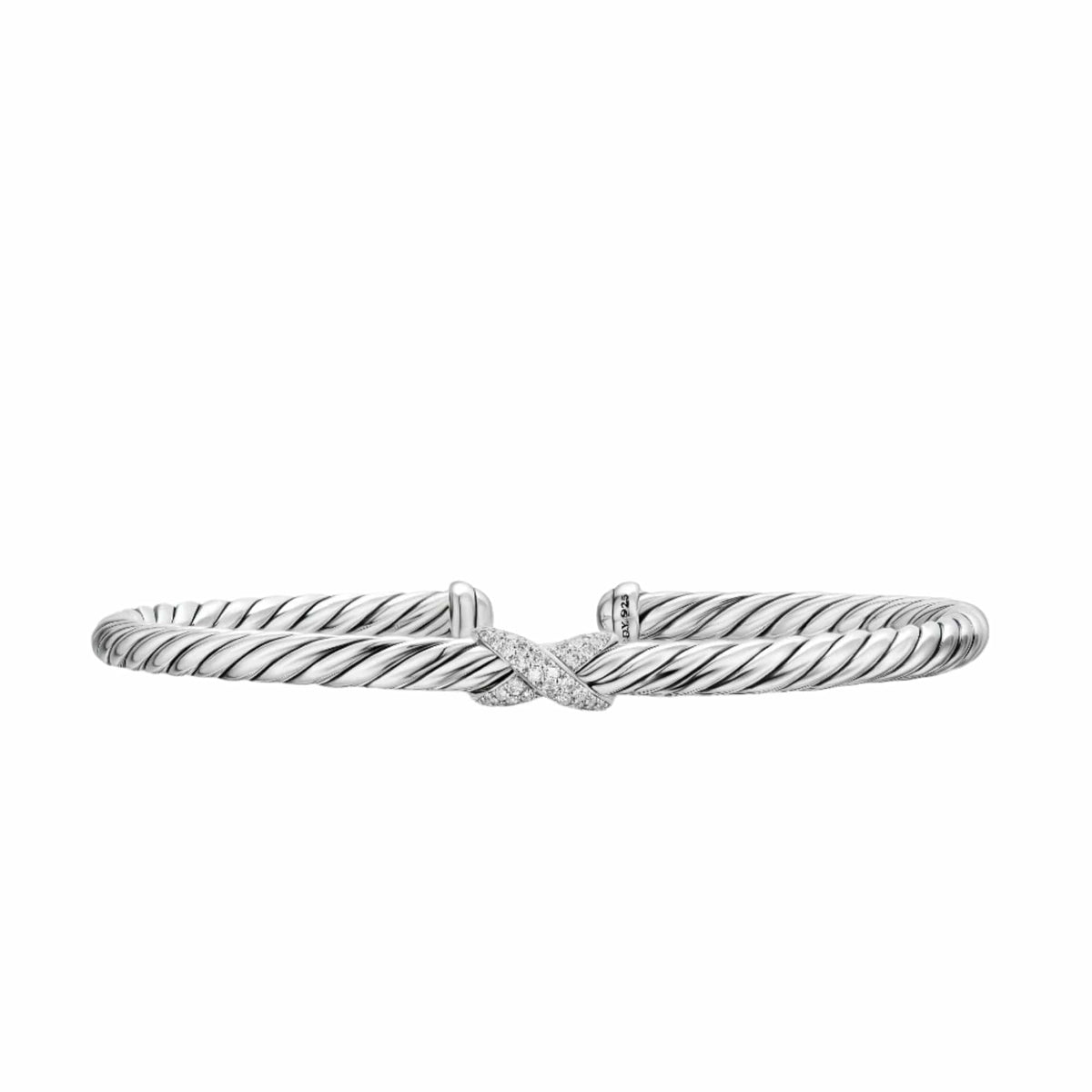 Cable Flex X Station Bracelet Sterling Silver with Diamonds, 4mm