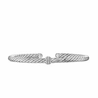 Cable Flex Station Bracelet Sterling Silver with Diamonds, 4mm