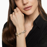 DY Mercer® Chain Bracelet Sterling Silver with 18K Yellow Gold and Diamonds, 8mm