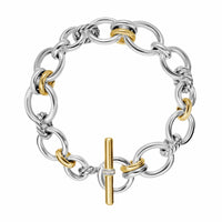 DY Mercer® Chain Bracelet Sterling Silver with 18K Yellow Gold and Diamonds, 8mm