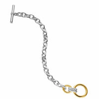 DY Mercer® Toggle Chain Bracelet Sterling Silver with 18K Yellow Gold and Diamonds, 8mm