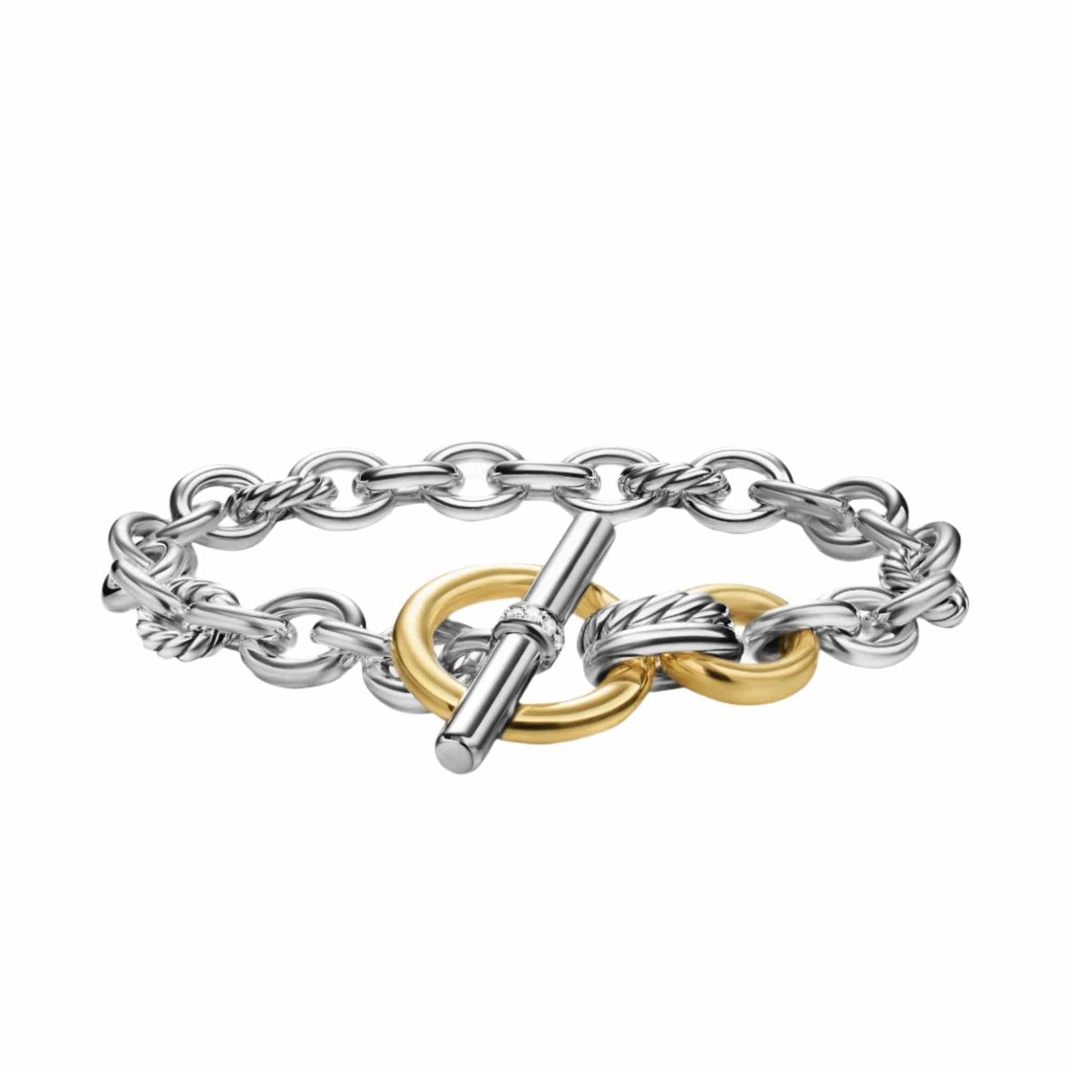 ブレスレット Coil Toggle Chain Bracelet #8902 Special Toggle Clasp Silver Chain Bracelet With Swarovski