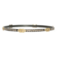 Armenta Sterling Silver and 18K Yellow Gold Diamond Bangle