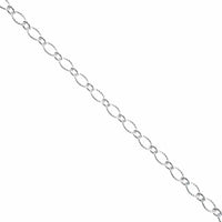 Sterling Silver Oval Textured Chain Link Bracelet