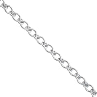 Sterling Silver Solid Oval Chain Link Bracelet