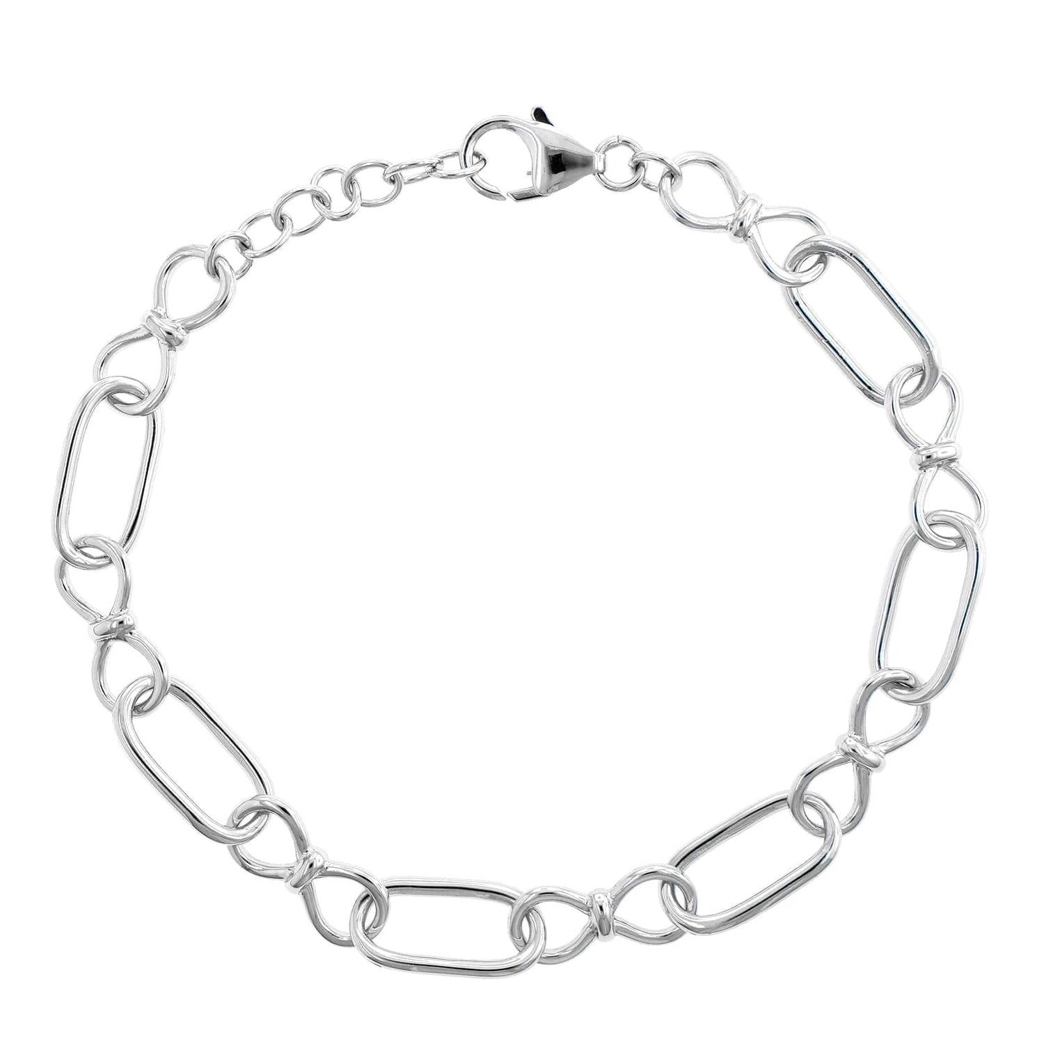 Sterling Silver Open Alternating Oval and Figure Eight Chain Link