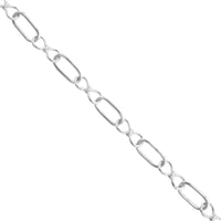 Sterling Silver Open Alternating Oval and Figure Eight Chain Link Bracelet