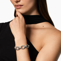 Sculpted Cable Oval Link Bracelet Sterling Silver, 18mm