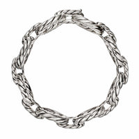 Sculpted Cable Oval Link Bracelet Sterling Silver, 18mm
