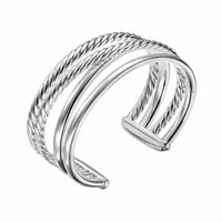 Bold Crossover Multi Row Cuff Bracelet Sterling Silver, 24.4mm