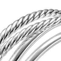 Bold Crossover Multi Row Cuff Bracelet Sterling Silver, 24.4mm