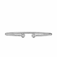 Micro Cable Flex® Round Bracelet Sterling Silver with Diamonds, 2.6mm