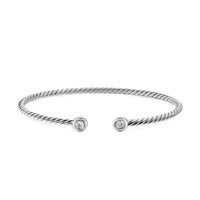 Micro Cable Flex® Round Bracelet Sterling Silver with Diamonds, 2.6mm