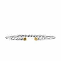 Micro Cable Flex® Bracelet Sterling Silver with 14K Yellow Gold, 2.6mm