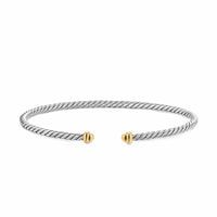 Micro Cable Flex® Bracelet Sterling Silver with 14K Yellow Gold, 2.6mm