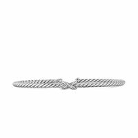 Micro Cable Flex® X Bracelet Sterling Silver with Diamonds, 2.6mm