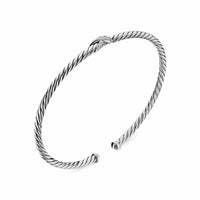 Micro Cable Flex® X Bracelet Sterling Silver with Diamonds, 2.6mm