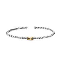 Micro Cable Flex® X Bracelet Sterling Silver with 14K Yellow Gold, 2.6mm
