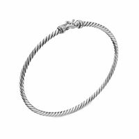 Micro Cable Flex® Buckle Bracelet Sterling Silver with Diamonds, 2.6mm