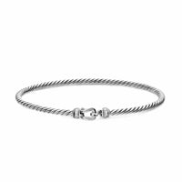 Micro Cable Flex® Buckle Bracelet Sterling Silver with Diamonds, 2.6mm