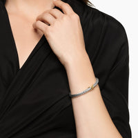 Cable Flex® X Bracelet Sterling Silver with 14K Yellow Gold, 6mm