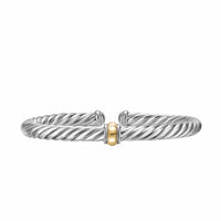 Cable Flex® Center Station Bracelet Sterling Silver with 14K Yellow Gold, 6mm