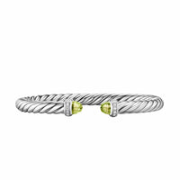 Cable Flex® Bracelet Sterling Silver with Peridot and Diamonds, 6mm