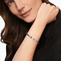 Cable Flex® Bracelet Sterling Silver with Amethyst and Diamonds, 6mm