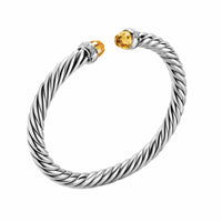 Cable Flex® Bracelet Sterling Silver with Citrine and Diamonds, 6mm