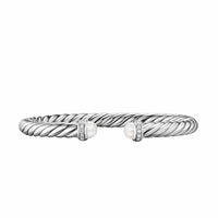 Cable Flex® Bracelet Sterling Silver with Pearls and Diamonds, 6mm