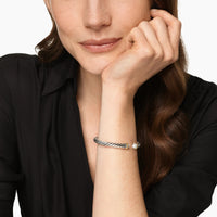 Cable Flex® Bracelet Sterling Silver with 14K Yellow Gold and Pearls, 6mm