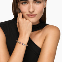 Cable Flex® Bracelet Sterling Silver with 14K Yellow Gold and Lapis, 6mm