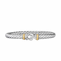 Cable Flex® Buckle Bracelet Sterling Silver with 14K Yellow Gold, 6mm